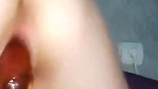 Stepsister Loves to Be Fucked with a Huge Dildo