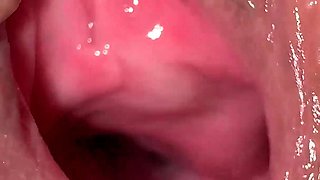 Extreme Close-ups: Tiny 18 Years Old Girl with Very Tight Pussy Shows All Inside Her Vagina and Lets to Lick All Her Wet Holes