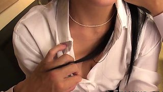 Filthy JAV honey with perfect bod craves jizz-shotgun in