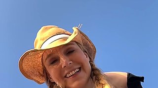 Blonde big titted amateur milf banged