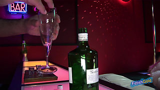 Horny busty blonde gets hammered deep at bar by the barman