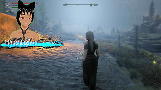 Skyrim B and L mod - Going out and fucking a hot goth Vampire and having an orgy