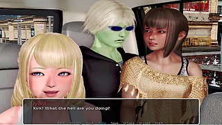 Hentai anime train adventure featuring animated girls at work