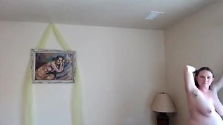 Hairy Redhead MILF Bunnie Squats & Squirts Wet Pussy - 36 Weeks Pregnant Big Belly Closeup