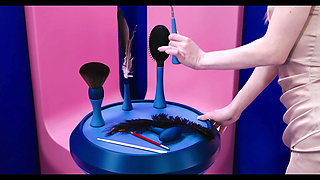 Cute Brunette Brill Angel Tied and Tickled - Feather Feet Tickling with Petite Nata Gold