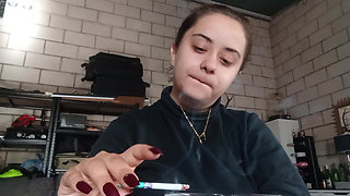 PAWG Girl Smoking Slim Cigarette