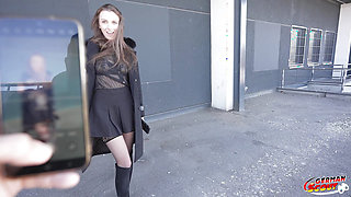 German Scout - Anal Fisting and Fuck at Real Casting with Skinny Saggy Tits Girl Emma Scarlett