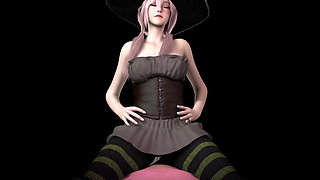 A Korean Witch's Lapdance (halloween Riding POV)