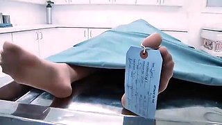 Cute teen girl enjoys foot fetish