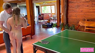 Stepbrother and Stepsister Playing Strip Pong - End Up Fucking