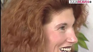 Redhead MILF Moans Loud as Pierced Clit Gets Licked and Fucked with Dildo Toy