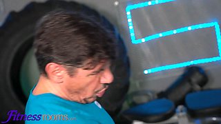 Fitness rooms lovely italian eLena Spano fucking ffm three way with stunning czech dark haired Lexi Dona