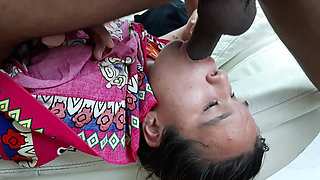 My stepsister gives me a with her feet