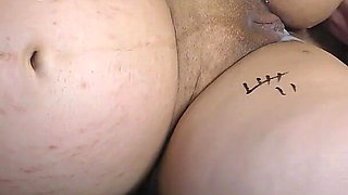 Two Lovers Cum on My Pregnant Belly After Bareback Threesome Sex! I Love to Be Their Cum Dump - Milky Mari