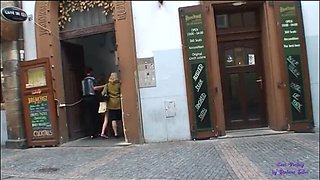 Lonely Brunette Gets Fucked Hard by Two Older Men in Bar Threesome