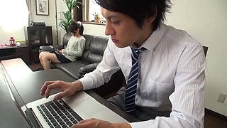 Intercrural sex with a promise to the female boss  just rub : Blowjob, Asian  Creampie Porn