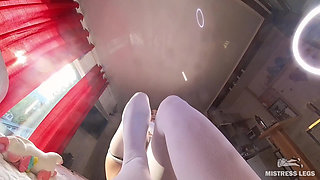 Oiled Buttocks and White Panty Facesitting Domination - Massive Ass Bouncing POV