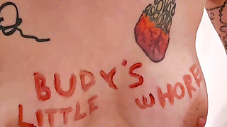 Fucking a dildo with bouncing tits for Budy8219
