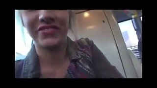 Blowjob and fuck in german public bus bvr