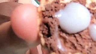 Sucking cock with cum on cookie ending. Cum eating