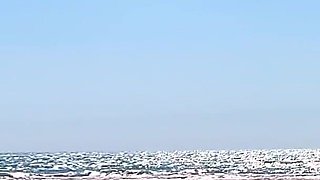 Wifey Dared Walking Around Side Boob on Public Beach