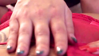 Sensual fingering on the table