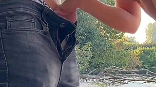 Nude Beach Tease: Helping a Voyeur Cum Hard