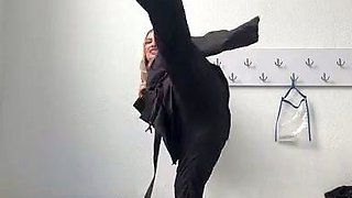 Blonde in stockings foot fetish and pussy pounding