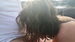 Risky Public Beach Blowjob - Big Cock, Amateur Teen