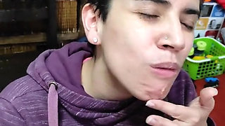 Quickie! Cum on Food - POV Blowjob & Cum on M&ms!