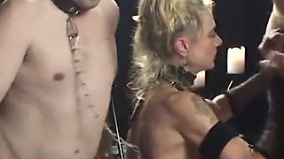 Lady A.J. plays with the slave Sandy and 5 slaves - part 3