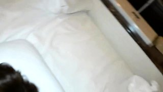 Asian sweetie vibes clit and gets hammered