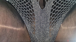 POV Elena Clark Masturbation Nylon Grey and Black