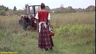 Skinny agriculturist stepdaughter outdoor anal fucked
