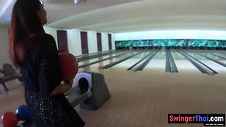Thai Gf Bowling And Fun At Home After