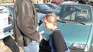 Horny German Couple Fucks on Car Hood - Petra Wegat Big Tits Outdoor Sex