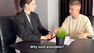 Sexy Russian Tutor Pleases Her Lazy Student With BJ & Hot Fuck To Encourage Him To Learn English