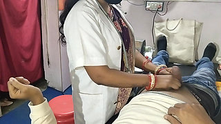 The lady doctor fucked hard when I was checking my body in clinic