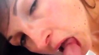 French Amateur Brunette Loves Cum in Her Mouth