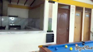 Sayafit And Anissa Miller Play With Pool Balls And The Cue Between Their Big Buttocks