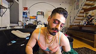 Stepdaddy loves his model femboy dancing blowjob fucking with cum