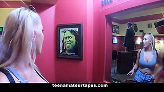 Marvelous thick beauty (Vanessa Cage) in ass shorts showcases off in public