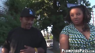 Ebony Bbw Caresses Pussy Before Severe Bbc Insertion