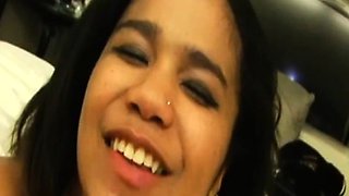 Cocksucking retro nubian teen swallows jizz