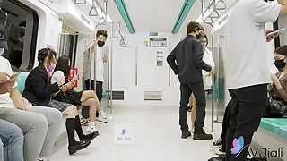 Yuli Gets Fucked by an Invisible Man on the Train