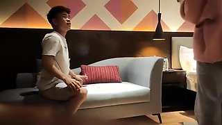 Cute amateur asian web cam girl playing with her toy