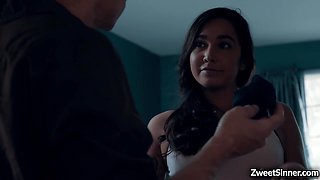 Gorgeous babysitter Karlee Greys dirty panties