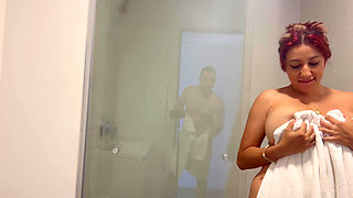 Behind the Scenes with Massive Natural Tits Mexican MILF, Letzy Lizz, and Andres Acosta