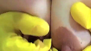 MILF Busty Sexy Maid Gets Horny Cleaning, Jacks Me off, Sucks My Cock and Swallows My Cum