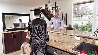 Kenzie Taylor in cap and gown schlong down